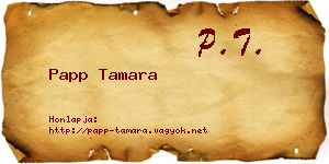 Papp Tamara névjegykártya